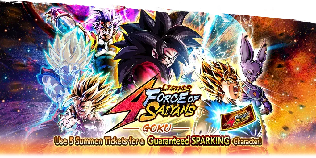 Tirage de ticket SPARKING garanti LEGENDS FORCE OF SAIYANS - GOKU -