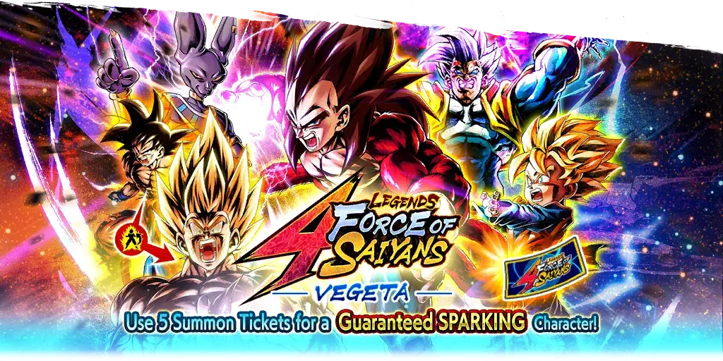 Tirage de ticket SPARKING garanti LEGENDS FORCE OF SAIYANS - VEGETA -