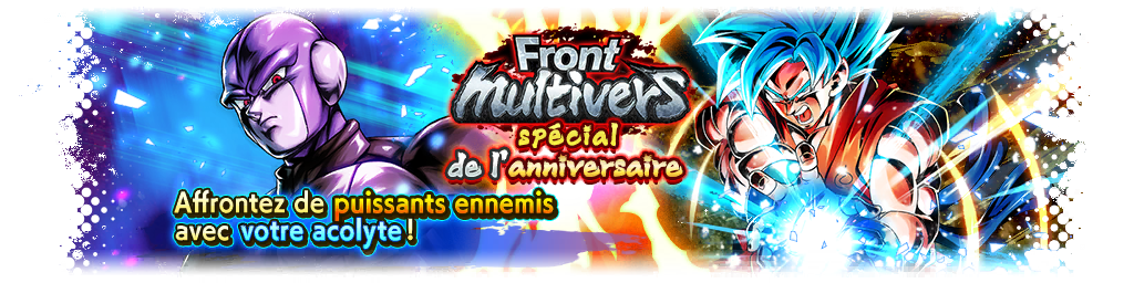 Front multivers spécial de l'anniversaire VS Son Goku Super Saiyan divin SS